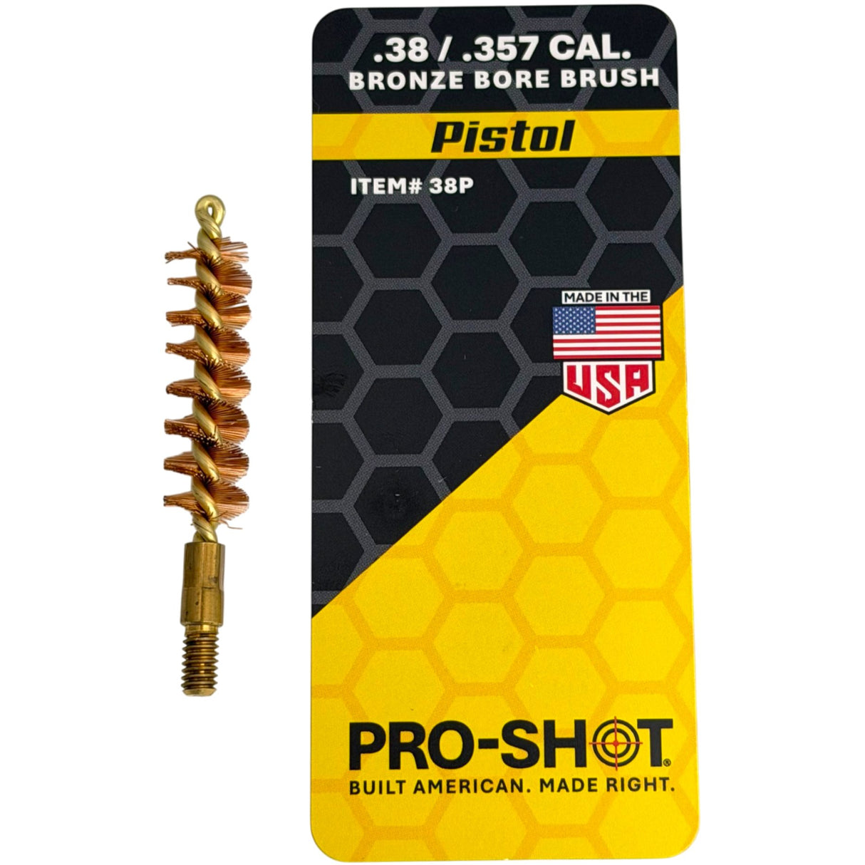 Pro-Shot - Bronze Pistol Brush for .38/.357 Caliber