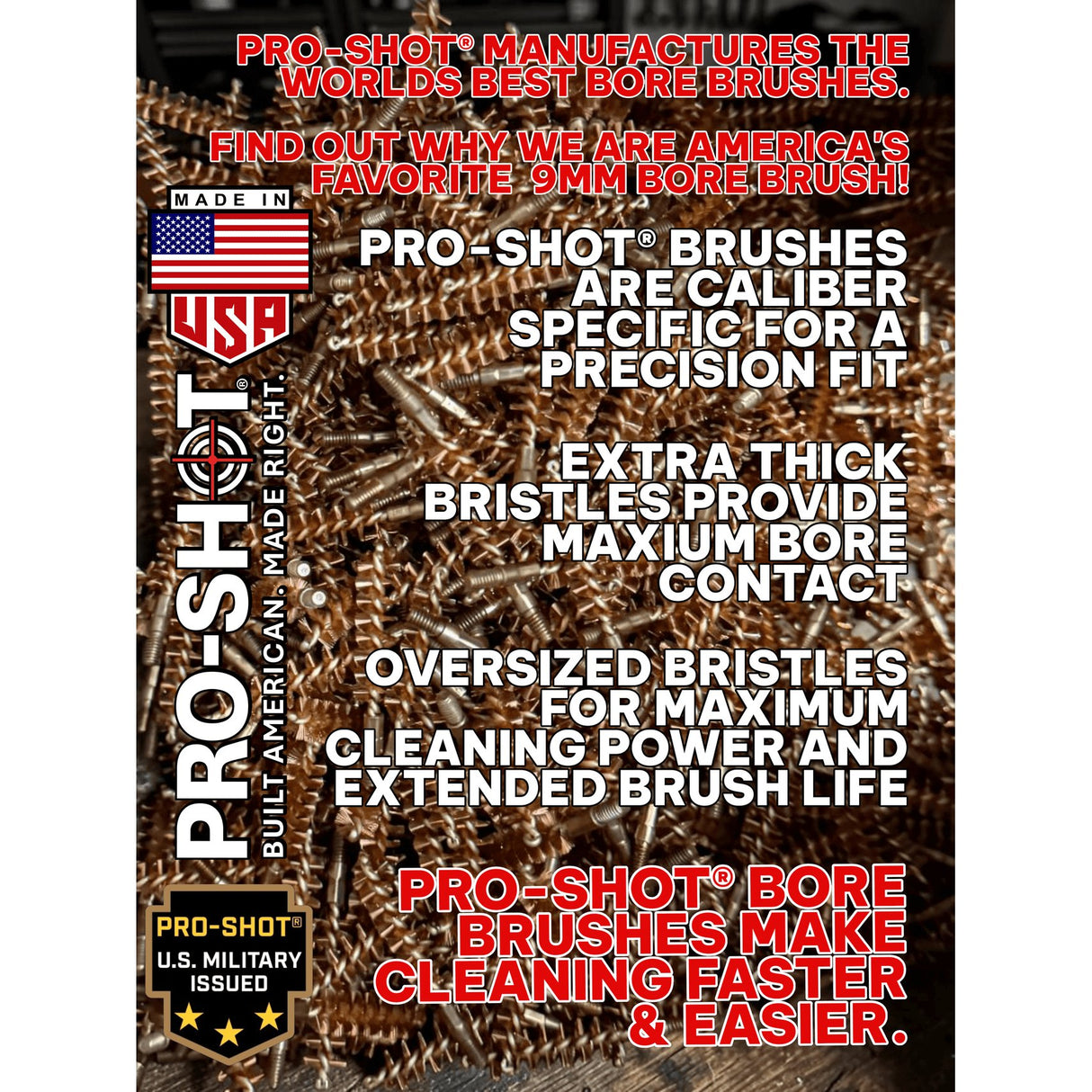 Pro-Shot Products - .45 Cal Bronze Pistol Brush