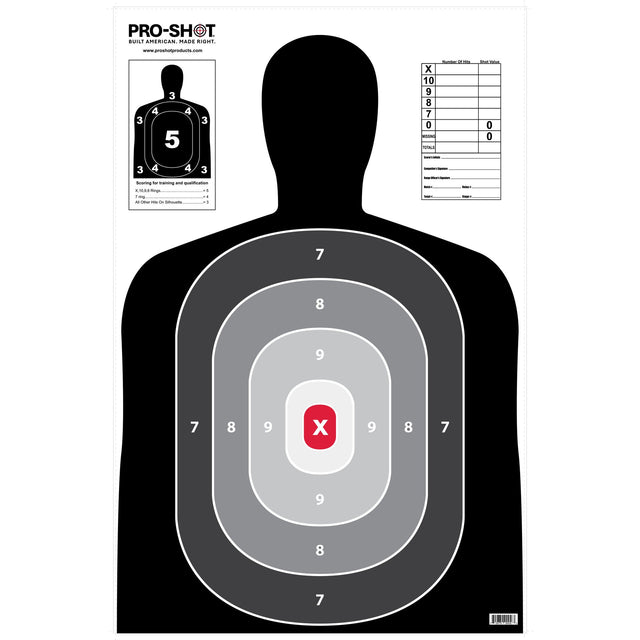 Pro-Shot Products - Silhouette Target-Pro B27, 23"x35" 5 Pack