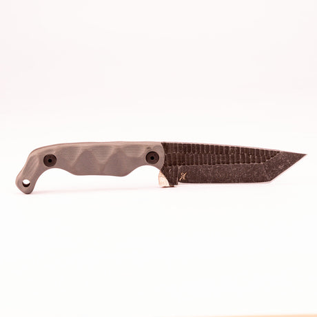 Stroup Knives - Bravo 5 Tanto Fixed Blade Knife, Gray G-10