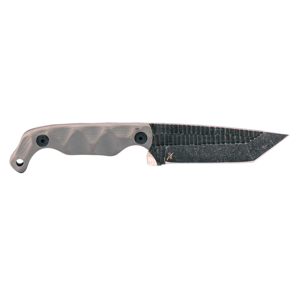 Stroup Knives - Bravo 5 Tanto Fixed Blade Knife, Gray G-10