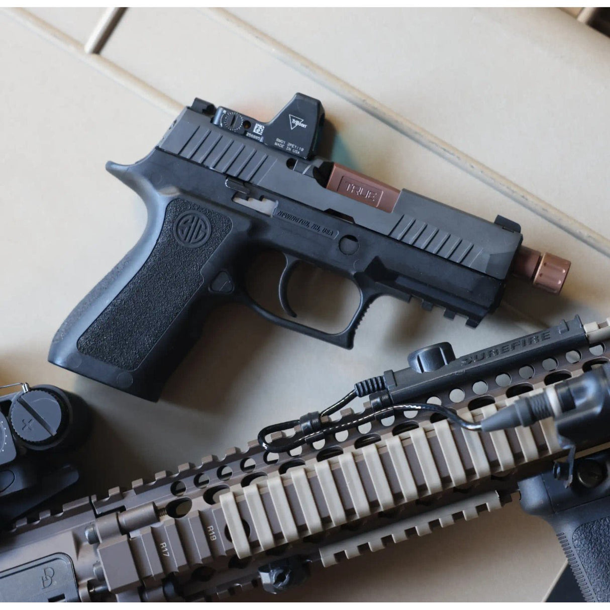 True Precision - Threaded Barrel for Sig P320 Compact 9MM - Black DLC