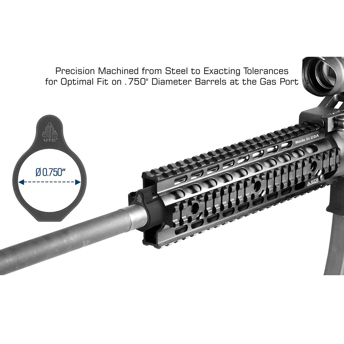 UTG - AR15 Micro Gas Block .750" with Lock Set