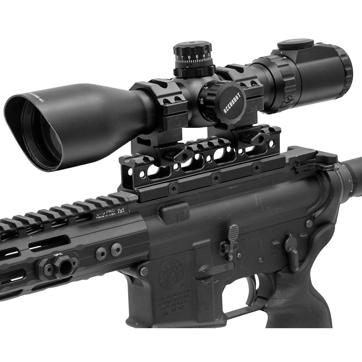 Leapers UTG - 1" SPR Slim Picatinny Riser Mount, 13 Slots, Black
