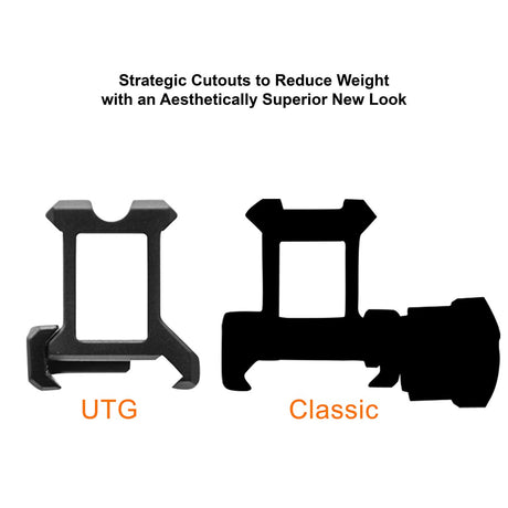 Leapers UTG - 1" SPR Slim Picatinny Riser Mount, 13 Slots, Black