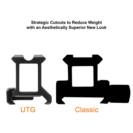 UTG - 1" SPR Slim Picatinny Riser Mount, 3 Slots, Black