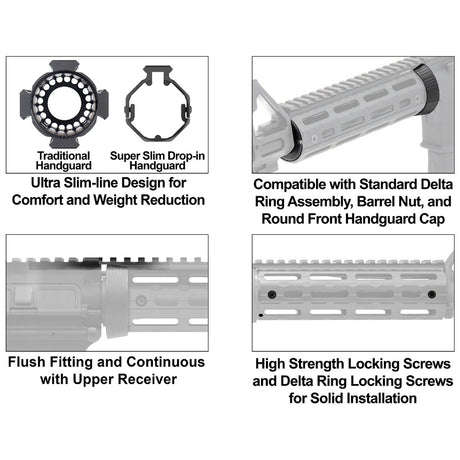 Leapers UTG - PRO AR-15 Super Slim M-LOK Carbine Rail - Black
