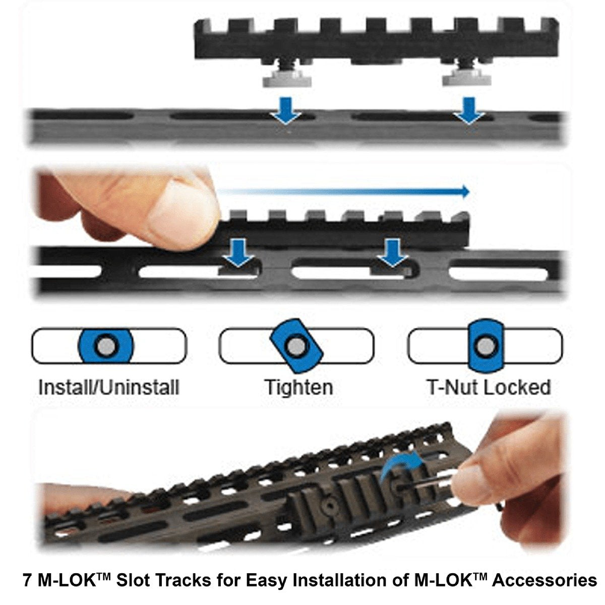 Leapers UTG - PRO AR-15 Super Slim M-LOK Carbine Rail - Black