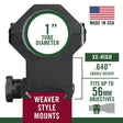 Weaver - 4 Hole Tactical 1" XX High Rings - Matte Black