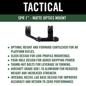 Weaver - 1" High Matte Integral Rail Mount