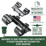 Weaver - Side Mount Rings 1" High - Black