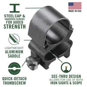 Weaver - See-Thru Top Mount Rings 1" Matte Finish