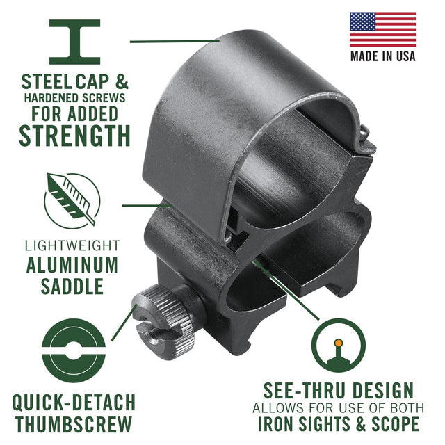 Weaver - See-Thru Top Mount Rings 1" Matte Finish