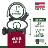 Weaver - See-Thru Top Mount Rings 1" Matte Finish