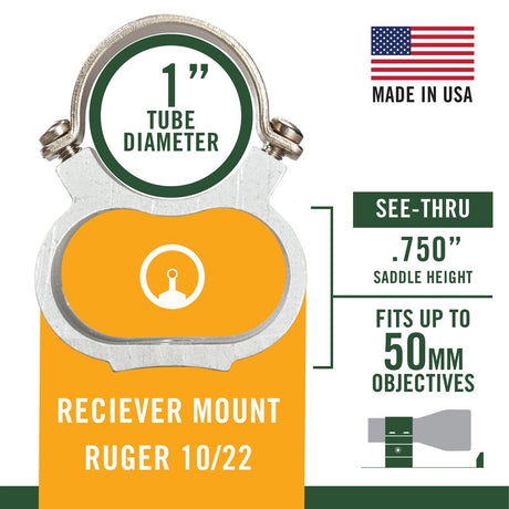 Weaver - See-Thru Mount for Ruger 10/22 - Silver