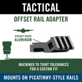Weaver - Offset Rail Adapter for Picatinny, Black