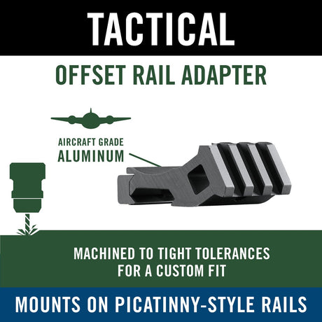 Weaver - Offset Rail Adapter for Picatinny, Black