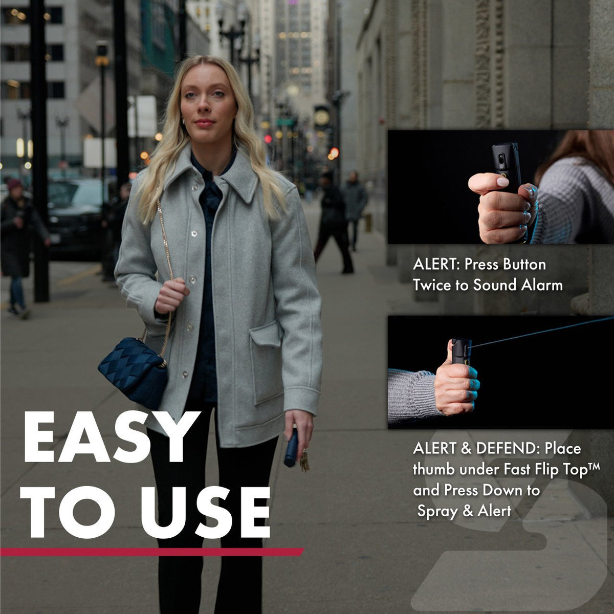 Sabre - 2-In-1 Pepper Spray with Personal Alarm - Midnight Blue