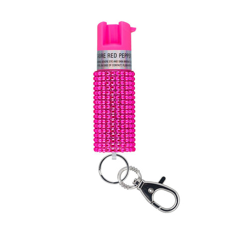 Sabre - Pepper Spray with Jeweled Design and Keychain - Pink