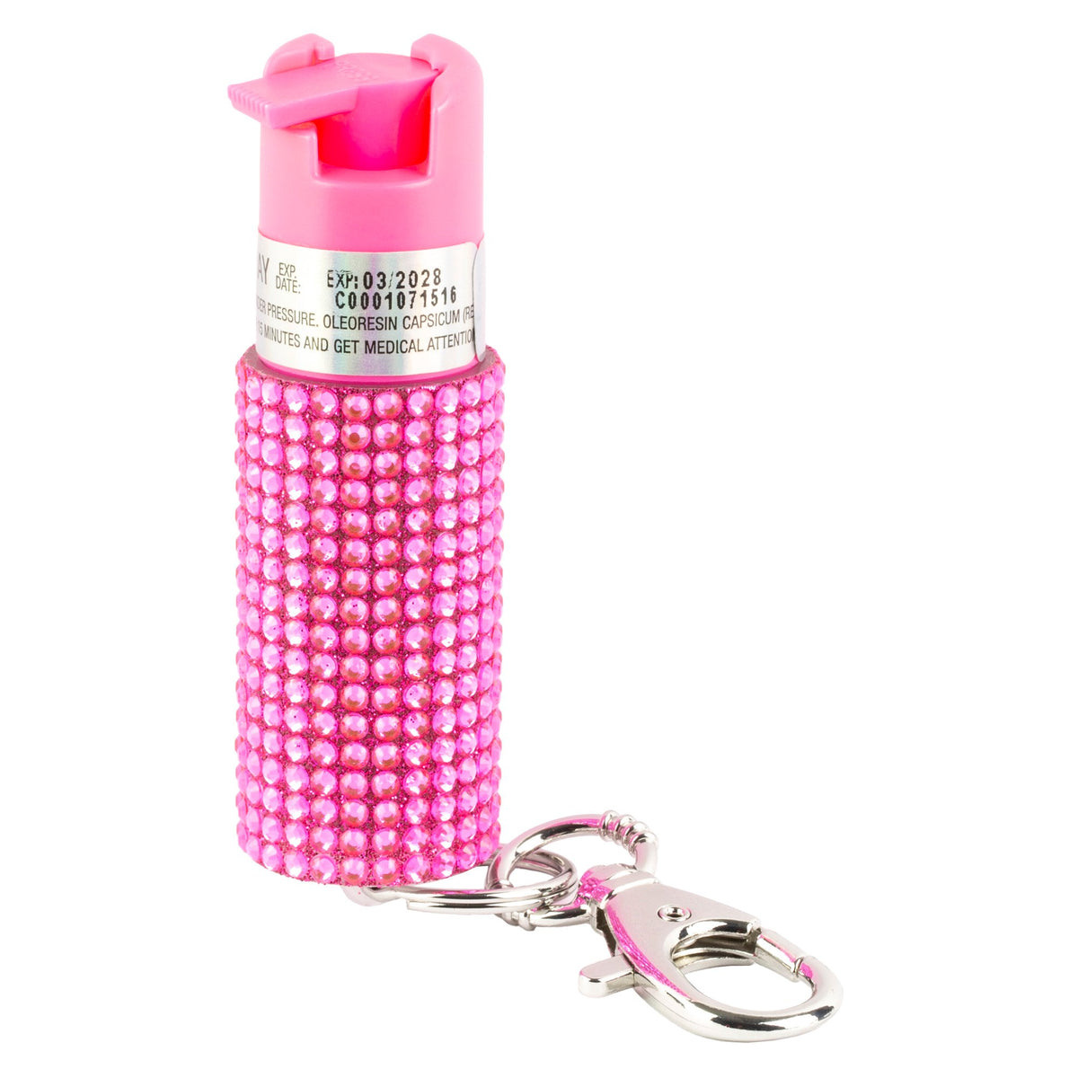 Sabre - Pepper Spray with Jeweled Design and Keychain - Pink