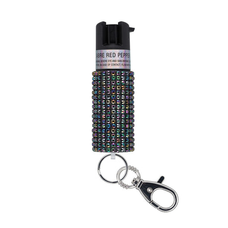 Sabre - Jeweled Pepper Spray with Snap-Clip Keychain - Teal