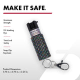 Sabre - Jeweled Pepper Spray with Snap-Clip Keychain - Teal
