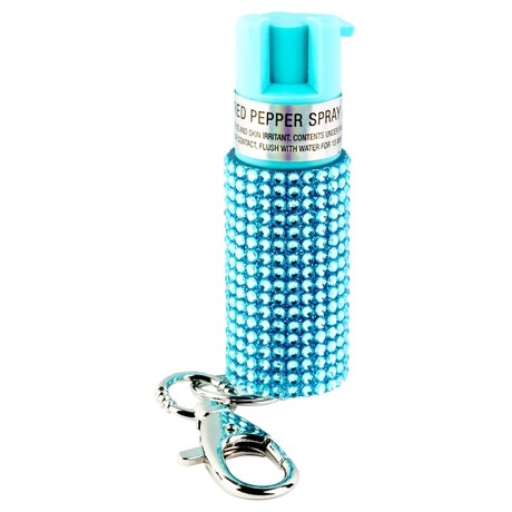 Sabre - Jeweled Pepper Spray with Snap-Clip Keychain - Teal