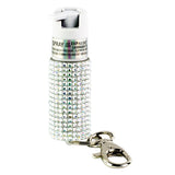 Sabre - Jeweled Pepper Spray with Snap-Clip Keychain - Silver