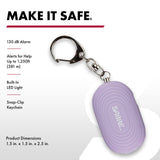 Sabre - Personal Alarm with LED Light and Snap Hook - Lavender