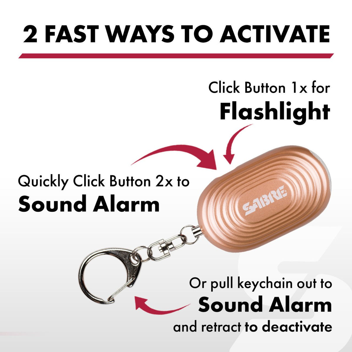 Sabre - Personal Alarm with LED Light and Snap Hook - Lavender