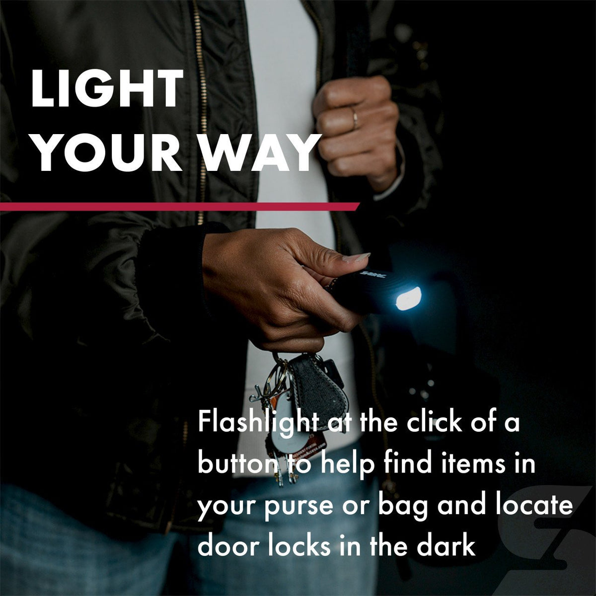 Sabre - Personal Alarm with LED Light and Snap Hook - Lavender