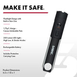 Sabre - 2-in-1 Stun Gun with 200-Lumen LED Flashlight - Black