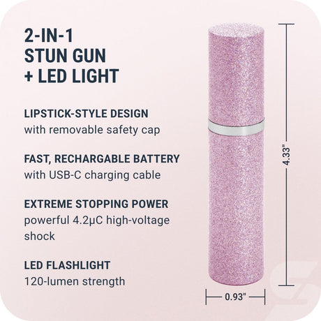 Sabre - 2-in-1 Fashionable Stun Gun with LED Flashlight - Pink — view 3