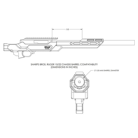 Sharps Bros. - Heatseeker Chassis for Ruger 10/22 - Black — view 7