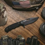 SOG - SEAL FX - Clip Point, Serrated, Black 4.3" Fixed Blade Knife
