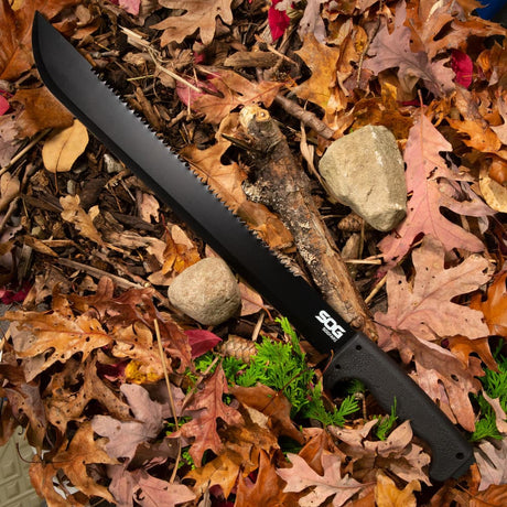 SOG - SOGfari 18-Inch Machete, Stainless Steel Blade with Saw Back and Textured Handle
