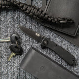 SOG - Twitch II, Folding Knife, 2.65" Drop Point Straight Edge, Black Titanium Nitride Finish, Black