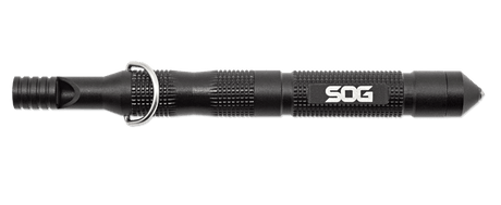 SOG - Flint Survival Tool - 4-in-1 Fire Starter, Glass Breaker, Whistle, and Tinder Compartment