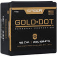 Speer Ammunition - Gold Dot Short Barrel Bullet, .451, 230 Grain