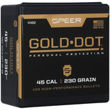 Speer Ammunition - Gold Dot Short Barrel Bullet, .451, 230 Grain