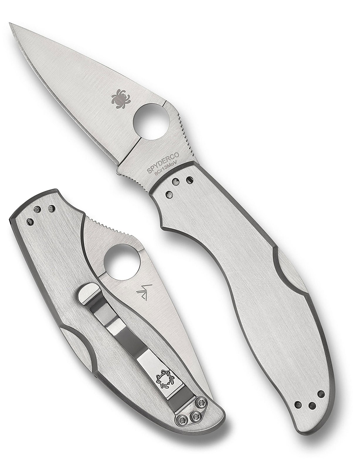 Spyderco - UpTern Folding Knife 8Cr13MoV Stainless Steel PlainEdge