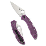 Spyderco - Delica 4 Lightweight Flat Ground Knife - Blue