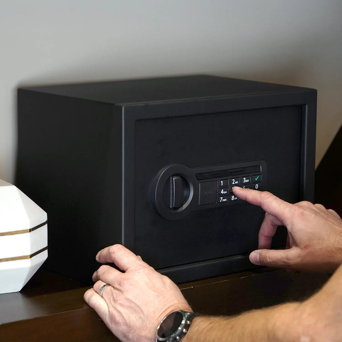 Stack-On - Personal Safe with Electronic Lock - Black — view 3