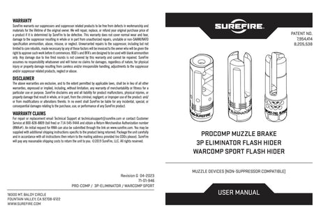SureFire - 3P Eliminator, Various Calibers and Thread Patterns