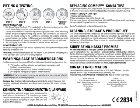 SureFire - EP10 Sonic Defenders Ultra Max, Full-Block Foam-Tipped Earplugs