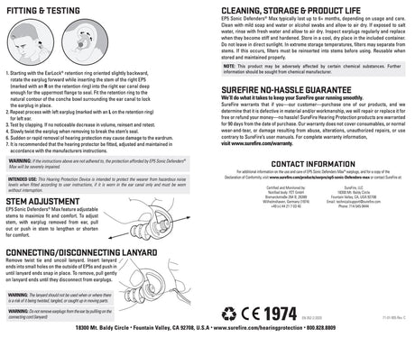SureFire - EP5 Sonic Defenders Max (Full-Block Earplugs)