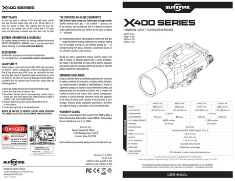 SureFire - X400 Ultra Handgun Weapon Light with Laser