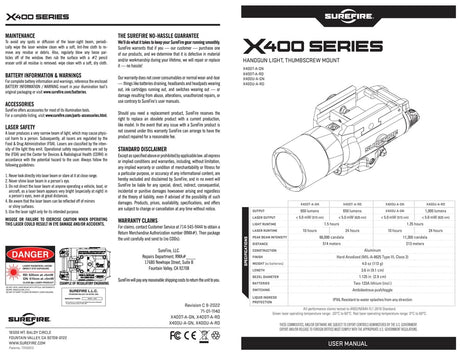 SureFire - X400T-A Turbo Series WeaponLight + Laser