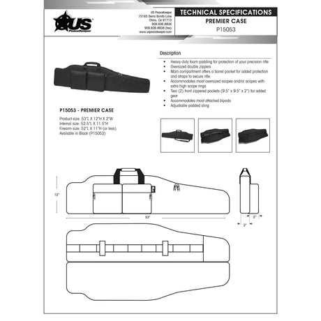 US PeaceKeeper - Premier Rifle Case - Black