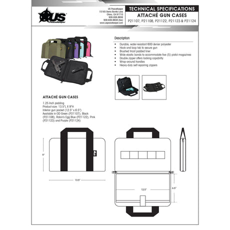 US PeaceKeeper - Attache Gun Case - Purple